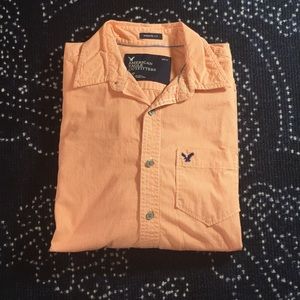 American Eagle Orange Button Down Shirt